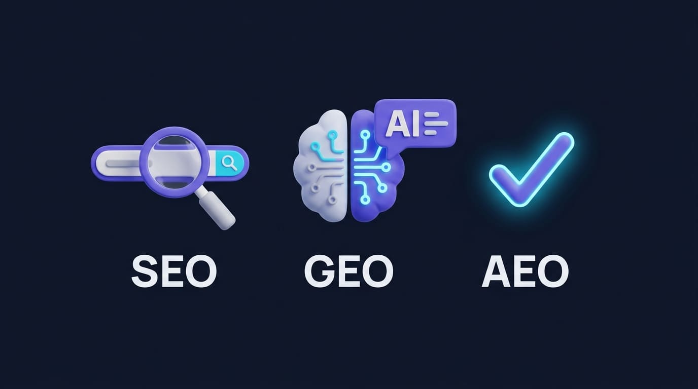 SEO, GEO, AEO : quelle différence — article du Guide SEO